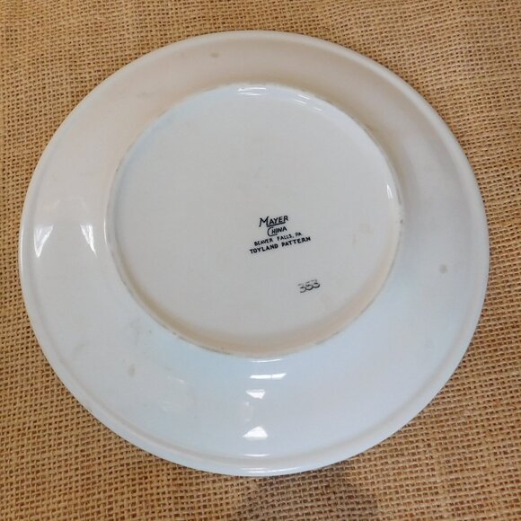 Toyland Patterned Child's Plate by Mayer China Company  1940's Vintage - Picture 2 of 5